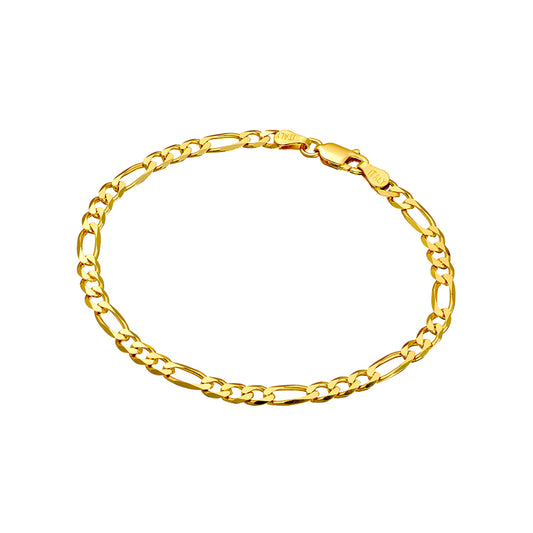 14k Plated Figaro Bracelet