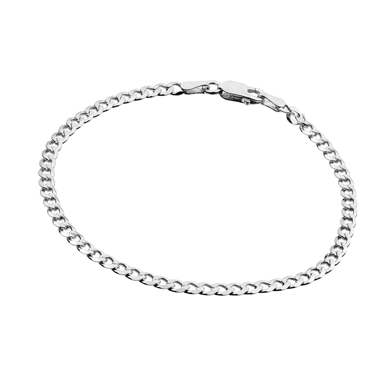 CURB BRACELET 14K WHITE GOLD